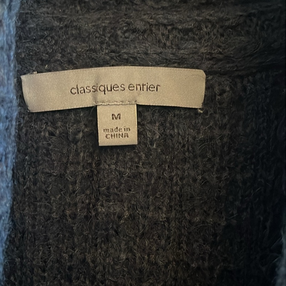 Shawl Collar Short Sleeve Faux Wrap Sweater - sz M - Picture 6 of 7